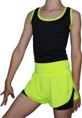Šortky DUO černá-neon žlutá