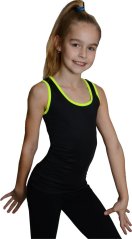 Tílko černé žlutý lem