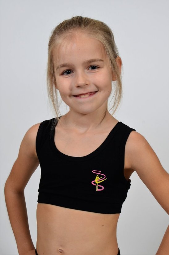 Top TULONI černé s gymnastkou barevnou