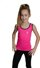 Tílko růžové černý lem