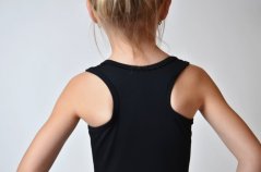 Tílko černé potisk růžový