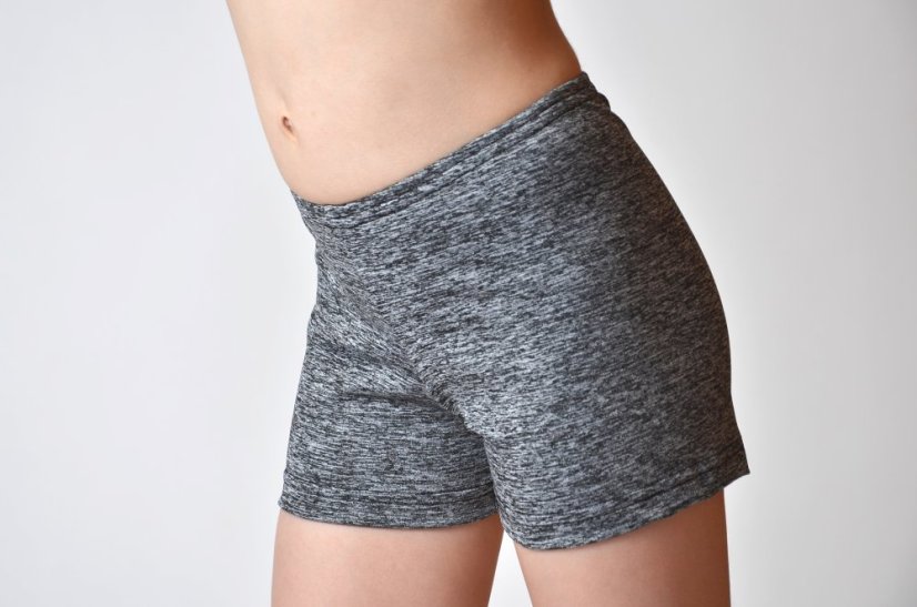 Šortky šedý melír - Velikost odevu: 128