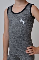 Tílko šedý melír potisk bílý